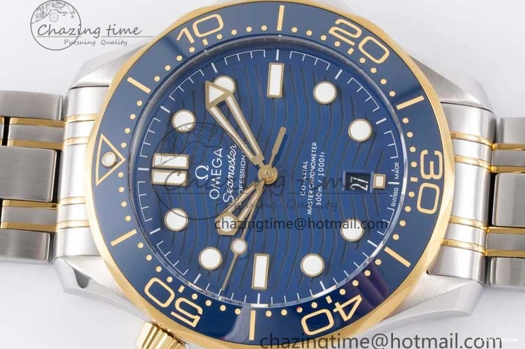 0522 ZeroBulk Seamaster Diver 300M SS YG Blue Ceramic Bezel JVSF 1:1 Best Edition Blue Dial on SS YG Bracelet A 7784